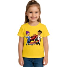 Sedirli Unisex Blaze Baskılı Çocuk Tişört Pamuklu Penye Kumaş