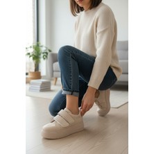 Enoch Kadın Üçlü Cırt Bantlı ve Yüksek Platform Tabanlı Spor Ayakkabı