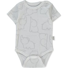 Bebetto Ribana Kısa Kollu Body Ay (Happy Anımal) Gri Melanj