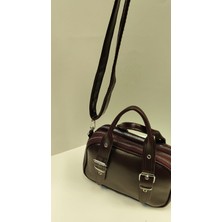 Mercan Bags Kadın Kemer Detaylı Kırışık Dokulu Deri Görünümlü Günlük El Kol ve Omuz Çantası