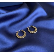 Rubibes Jewelry Desenli Çelik Halka Küpe