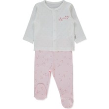 Bebetto Interlok Patikli Pijama Takımı 2li (Flower Garden) Pembe