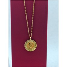 Mosso Steel Çeyrek Altın Çelik Kolye 22 Ayar Altın Renk