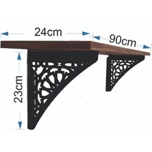 Home Duvara Monteli Lazer Kesim 2 mm Metal Ayaklı Raf