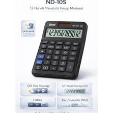 Need ND-10S Siyah Hesap Makinesi 12 Haneli Geniş Ekran ve Çift Güç Kaynağı Özellikleriyle