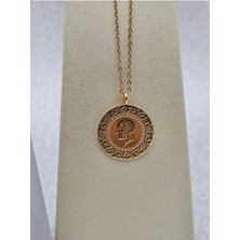 Mosso Steel Yarım Altın Çelik Kolye 22 Ayar Altın Renk