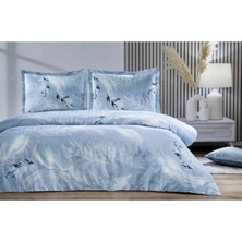 Özdilek Nevresim Takımı Fitted Çarşaflı Ranforce Çift Kişilik Mavi Sılver Snow
