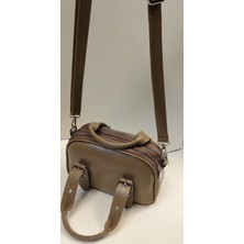 Mercan Bags Kadın Kemer Detaylı Kırışık Dokulu Deri Görünümlü Günlük El Kol ve Omuz Çantası