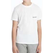 Rakerplus Beyaz %100 Pamuk Unisex Kısa Kollu Çocuk Tişört