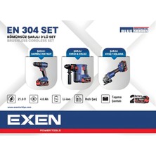 Exen En 304 Set - 21V 4AH Kömürsüz Şarjlı Makina 3\'lü Set EX018030