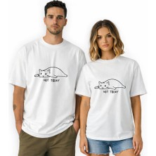 Kidilia Not Today Görselli Unisex Bisiklet Yaka Tasarım Tshirt - Beden: Srenk: Beyaz