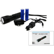 Timion 2ın1 Zoomlu El Feneri - Cob LED Fiş - Çakmak Şarjlı Metal Kasa 17CM 3000 Lumen (5148)
