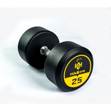 Hasgym 25 kg Kauçuk Kaplı Profesyonel Olimpik Dumbbell ( Dambıl )