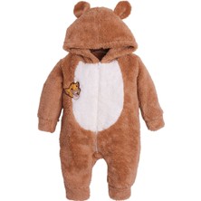 Bulut Baby Sevimli Kaplan Unisex Fermuarlı Kışlık Bebek Uyku Tulumu Bebek Tulumu Bebek Kostümü