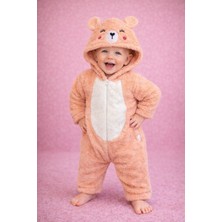 Chicsy Baby Kışlık Tatlı Ayıcık Figürlü Kapüşonlu Peluş Bebek Tulum