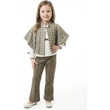 Lanova Kids Pelerin Detaylı Kız Çocuk 3lü Alt Üst Takım 4-10 Yaş 4406