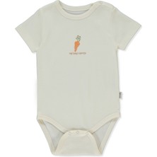 Bebetto Interlok Kısa Kollu Body Yaş (Baby Carrot) Ekru