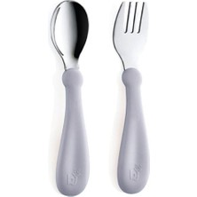 Babyjem Paslanmaz Çelik Çatal Kaşık Seti 522 Gri