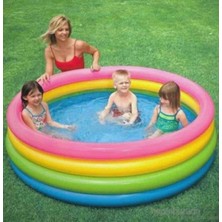 Intex Şişme Çocuk Havuzu 168X46 cm | 4 Boğumlu Renkli Bahçe Havuzu | Dayanıklı Pvc Aile Havuzu