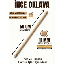 Ülgenev 1 Adet Ince Oklava - 50 cm Uzunluk, 11 mm Kalınlık | Hamur Açma ve Şekillendirmeye Çok Uygun