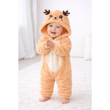 Chicsy Baby Tatlı Kapüşonlu Geyik Figürlü Peluş Bebek Tulum