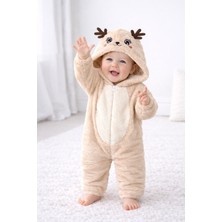 Chicsy Baby Tatlı Kapüşonlu Geyik Figürlü Peluş Bebek Tulum