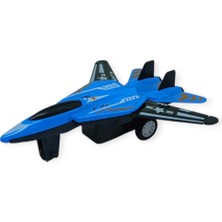 Calperia Çek Bırak Metal Mini Savaş Uçağı 10 cm - Mavi (Lisinya)