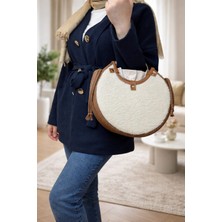 Özden Çanta El Yapımı Peluş Detaylı Tres Kordon Davul  Çanta