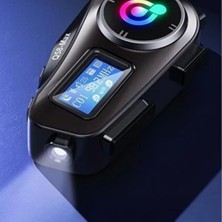 By Nevser® Q58 Motorsikletler Için Fener Özellikli Sd Kart Bölümlü LCD Ekranlı Kablosuz Bluetooth Kulaklıklı – Suya Dayanıklı Kask Kulaklığı