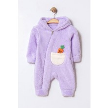 Chicsy Baby Unisex Bebek Kapüşonlu Havuç Cepli Peluş Tulum
