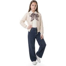 BZR Kids Kız Çocuk Fularlı 3lü Alt-Üst Takım 11-14 Yaş 25561