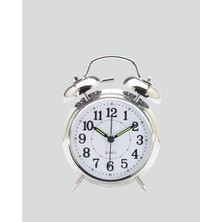 Ronanna Dekoratif Gümüş Işıklı Alarmlı Masa Saati Sessiz Mekanizma