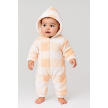 Chicsy Baby Kışlık Tatlı Peluş Welsoft Tulum Somon Renkli %100 Pamuk Uzun Kollu Rahat Fit