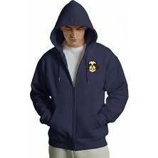 Muhtar Store Erkek Shih Tzu Baskılı Oversize Fermuarlı Hoodie