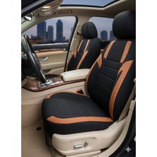 Mevas Monza Siyah Taba Serisi Mercedes 220 Koltuk Kılıfı Tam Set
