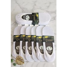 Warmen Bambu Görünmez Çorap (Babet), Kaymaz Silikon Destek, Dikişsiz 12'li Paket