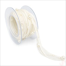 Süsle Bebek ve Parti Incili ve Satenli Organze Kurdele, 4 cm x 4,57 mt - Krem