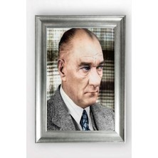 Giyense Gümüş Çerçeveli Atatürk Tablo AD356