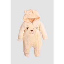 Chicsy Baby Kışlık Tatlı Peluş Ayıcık Nakışlı Welsoft Tulum