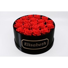 Uranos 3D Baskı Kişiye Özel Solmayan Gül Kutusu - Isimli Dekoratif Hediye Aranjmanı