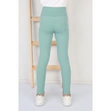 Libas Verda Fitilli Şardonlu Mint Kız Çocuk Günlük Tayt