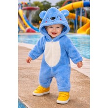 Chicsy Baby Kışlık Tatlı Bebek Peluş Astronot Tulum Kapüşonlu Ayıcık Figürlü Fermuarlı, Yumuşak Dokulu Kışlık