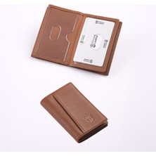 Ancora Leather Hakiki Deri Minimal Kartlık Taba Kadın Günlük Kullanım İçin Şık Tasarım