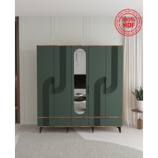 T&B EKİN 5 KAPAKLI ÇEKMECELİ GARDIROP - TAMAMI MDF