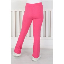 Libas Verda Ispanyol Paça Birinci Kalite Fitilli Kumaş Fuşya Kız Çocuk Günlük Tayt