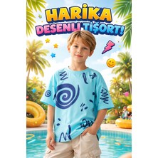 Almira Anne Bebek Günlük Erkek Çocuk Kısa Kollu Mavi Bisiklet Yaka Tişört