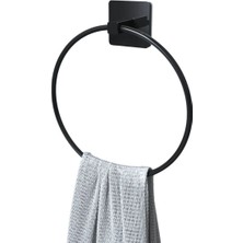 By Nevser® Kendiliğinden Yapışkanlı Siyah Paslanmaz Metal Yuvarlak Havluluk