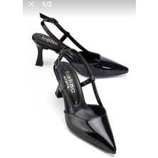 Erbilden Hoost Siyah Rugan Topuklu Ayakkabı