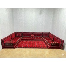 Coton Şark Köşesi Otantik Desenli Lüx Minder, Kilim Takımı Konsept 15 Parça