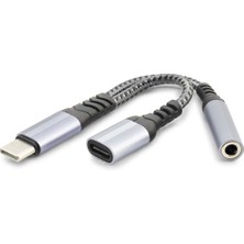 Store Mania Ieg™ Type-C To Type-C + 3.5 mm F Kablo Audıo Siyah GJ-014